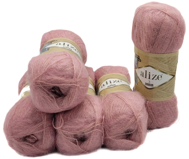 500 Gramm Alize Strickgarn 3 Season, 5 x 100 Gramm Strickwolle einfarbig mit 25% Mohair und 24% Wolle